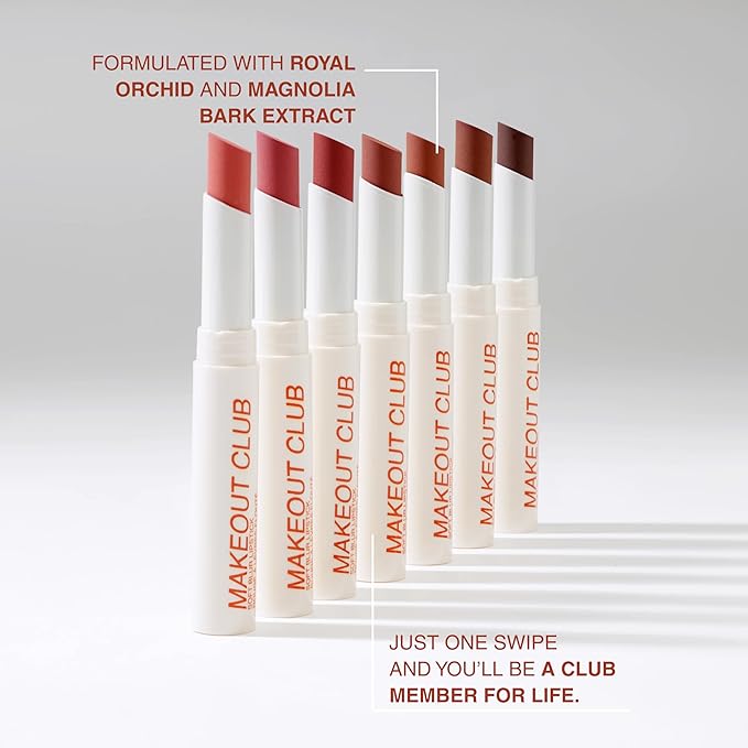 Freck Beauty MAKEOUT CLUB Soft Blur Lipstick – Medium-to-Full Coverage, 8-Hour Wear, Transfer-Proof, Buildable Soft Matte Finish, Wearable Color for All Skin Tones | FRECK RUST (Rust Orange Red)