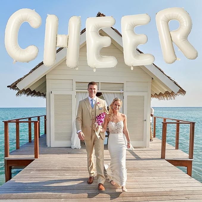 40 Inch Custom Letter Balloons, Giant Alphabet G Foil Name Balloon Cream White, Mylar Self Inflating Beige G, Helium Customize for Women Birthday Party Decoration