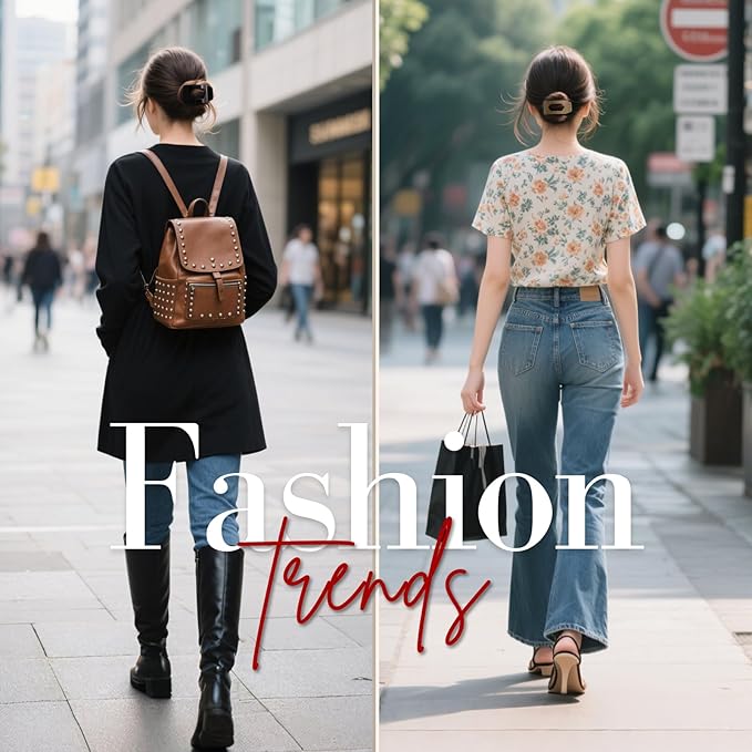 8 Pack Neutral Flat Hair Clips for Women – Large Glossy No-Slip Rectangle Claw Clips Thick & Thin Hair in Black, Blonde and Brown, Strong Hold Square Hair Accessories for Work or Daily Wear