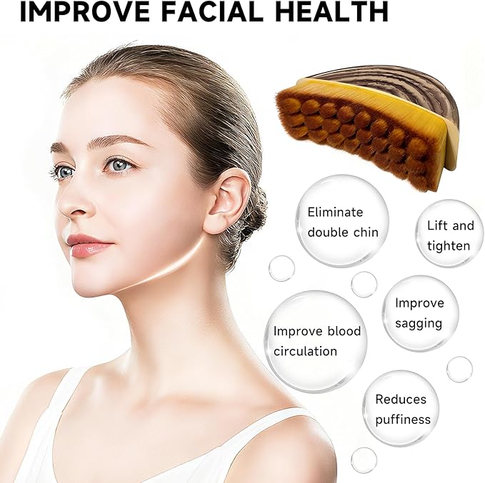 New Lymphatic Contour Face Brush, Lymphatic Drainage Facial Massager Brush for Chin & Neck Contour, Soft Bristles Suitable for All Skin Types, Ergonomic Beauty Tools with Portable Boxes (2 PCS)
