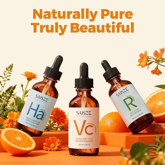 Vitamin C Serum for Face, Facial Serum for Dark Spot, Anti Aging with Vitamin C, Hyaluronic Acid, Christmas Stocking Stuffers, Skin Care Gifts for Women, 60ml
