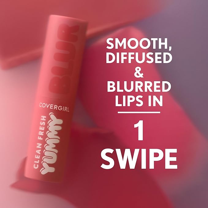 COVERGIRL Clean Fresh Yummy Blur Lipstick, Blurring Effect, Matte Lip Color, Fresh Pear Flavored, Vegan Formula - 220 Pear-fectly (Soft Pink Nude)