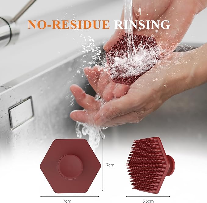 VWMYQ Silicone Face Scrubber for Men, Gentle Exfoliator Pad & Massager, Facial Cleansing Brush Silicone Face Wash Brush Removes Dead & Dry Skin (red)