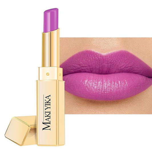 MAKI YIKA Moisture Purple Lipstick for Women Hydrate Tinted Lip Balm for Dry Cracked Lips Glossy Lilac Lip Color Juicy Finish, MA070 Sweet Lilac
