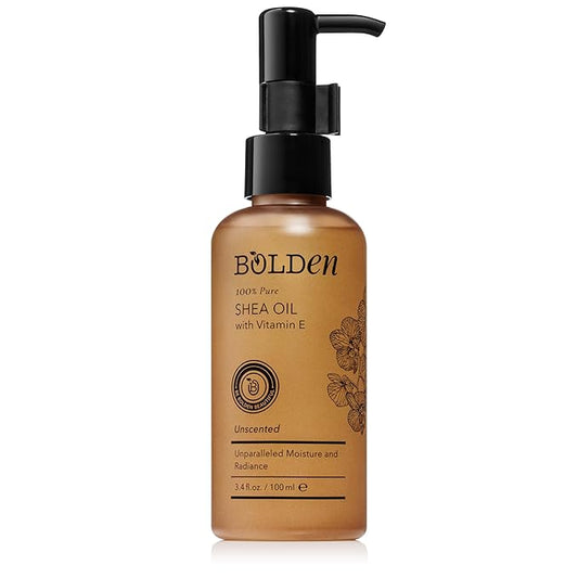BOLDEN SHEA OIL with Vitamin E | 100% Natural | Unparalleled Moisture & Radiance for Skin & Hair | UNSCENTED | 3.4 fl oz
