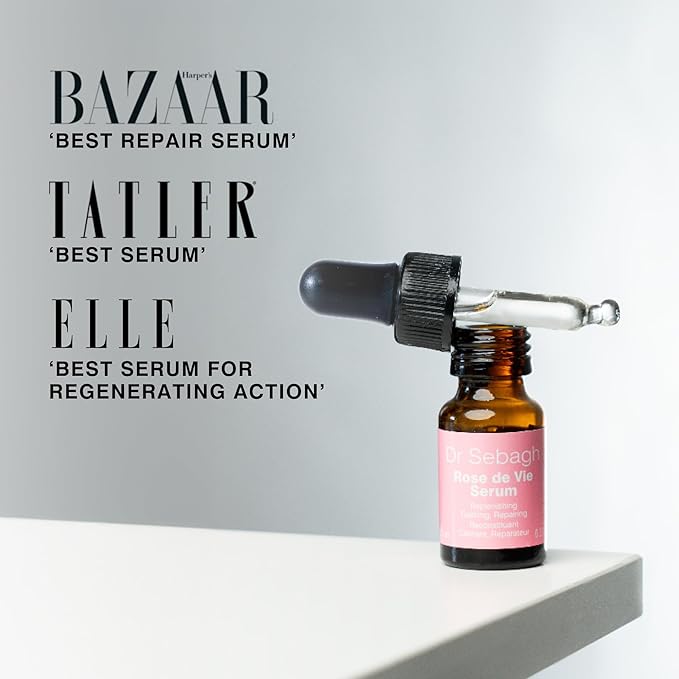 Dr Sebagh Rose de Vie Serum - 0.17 fl oz | Award-Winning Nourishing Anti-Aging Formula | Use with Dry, Mature, or Sensitive Skin | Designed to Soothe Redness & Irritation | Regenerating & Invigorating