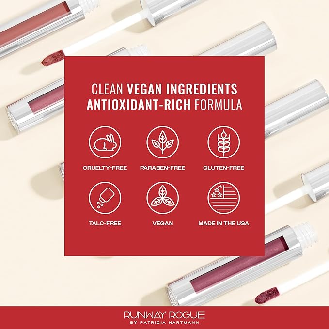 Runway Rogue Velvet Glam Liquid Lipstick, Almost-Matte Mauve Lipstick with a Hint of Spice, ‘90s Nude’