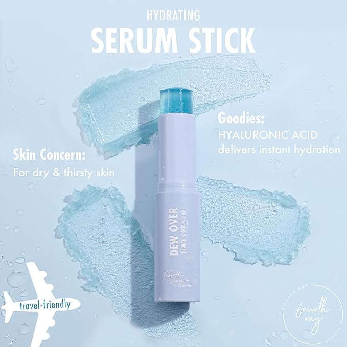 ColourPop Hyaluronic Acid Face Serum Stick - Hydrating Serum for Glowy Summer Makeup Prep with Squalane for Improved Moisture Retention & Cucumber Extract to Help Reduce Puffiness - Dew Over (0.25 oz)