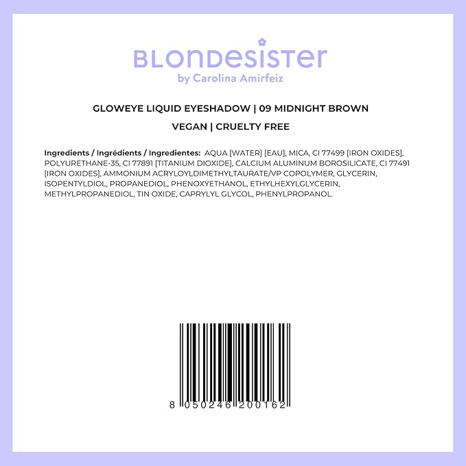 Gloweye Liquid Eyeshadow - Highly Pigmented Shimmer Eyeshadow - Intense Color Payoff and Long-Lasting Wear - 09 Midnight Brown - 0.084 oz