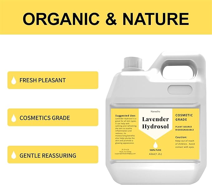 42 oz Lavender Hydrosol for Face Hydrating Mist Hydration, 100% Pure Lavender Water, Cleanses & Softens, Promotes Healthy Skin Cell, Suitable for All Skin Types