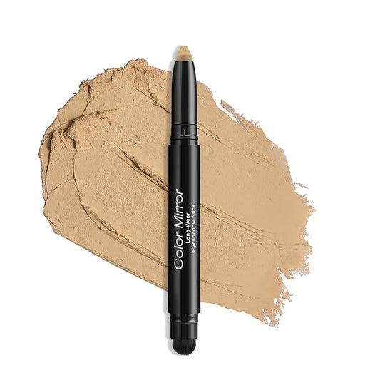 Longwear Cream Eye Shadow Sticks(25 Matte Milk Tea), Smudge-Proof, Waterproof Eyeshadow,Silky Formula Glitter With Makeup Brush,Nude Eyeshadow Stick