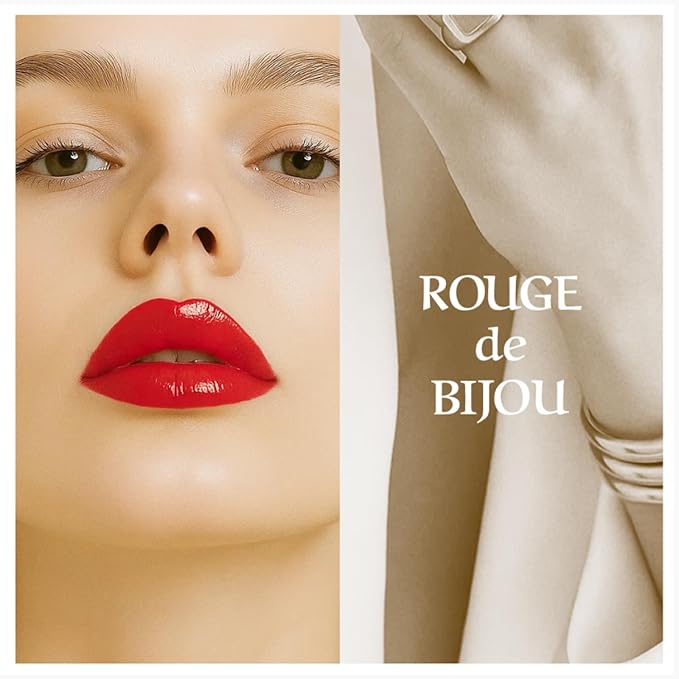 PARIS ROUGE de BIJOU Jewel Shine Lipstick – 274 ROSEA | Rosy Pink-Beige, Glossy Shine, Comfortable Hydration, Jewel Complex with Diamond • Ruby • Pearl Powders