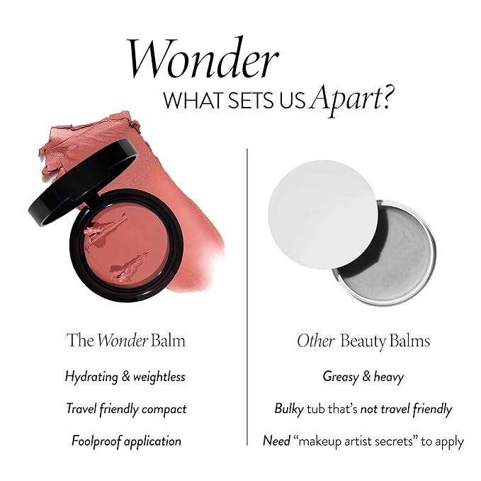 LAURA GELLER NEW YORK The Wonder Balm Cream Blush - Hydrating Weightless Subtle Hint of Color + Glow for Mature Skin - Vegan Squalane - Apply to Cheeks & Lips (02 Pinch-Me Pink)