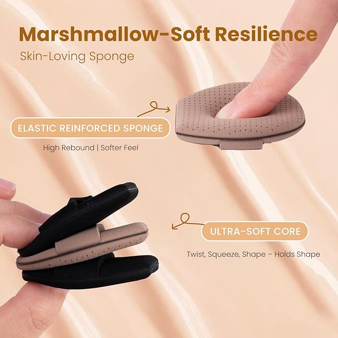 Momo's Workshop Makeup Sponge Puff, Large Beauty Puff for Quick Flawless Makeup, Concealer Puff for Liquid & Cream Foundation 3pcs