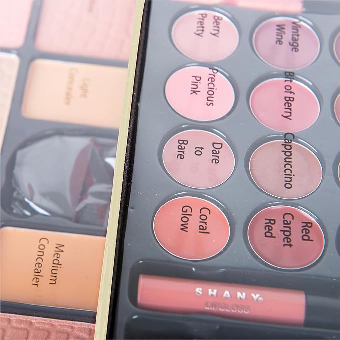 SHANY All In One Makeup Set, Eyeshadow, Blushes, Face Powder, Lipstick, Eye liners, Make up Pencils and Cosmetics Mirror - Makeup Kit With Reusable Storage Beauty Box - White