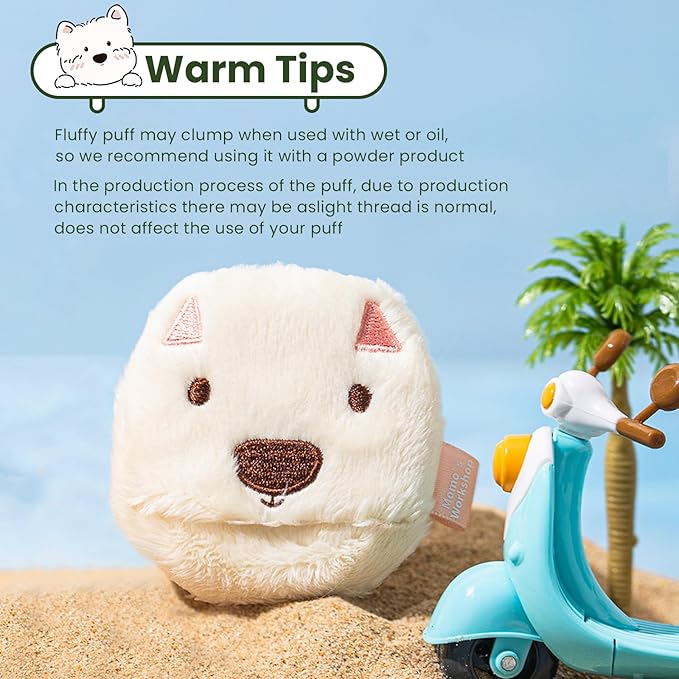 Face Fluffy Powder Puff,Soft Plush Setting Powder Puff, Large Velour Makeup Puff for Loose Or Pressed Powders,Round Cosmetic Puff, Beauty Makeup Tool,1pcs