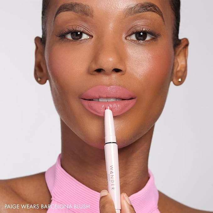 Wander Beauty Under the Mistletoe Lipsetter Duo, Dual-Ended Lipstick & Liner, Barcelona Blush & Midtown Mauve, Limited Edition, Soft Matte Finish, Hydrating, With Squalane & Peptides