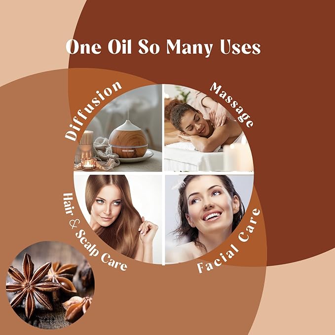 Star Anise Oil, Pure Natural Essential Oil for Diffuser Candle Soap DIY Skin Hair - 1 Oz