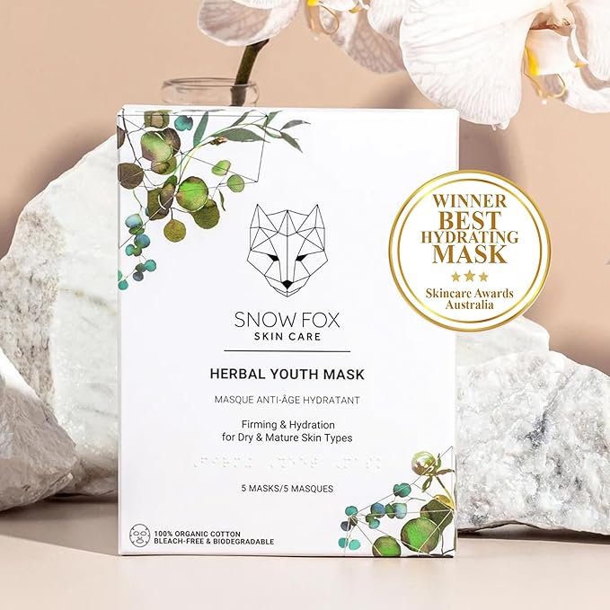 Snow Fox Herbal Youth Mask with Elasticity Production and Collagen Boost, 5-Pack