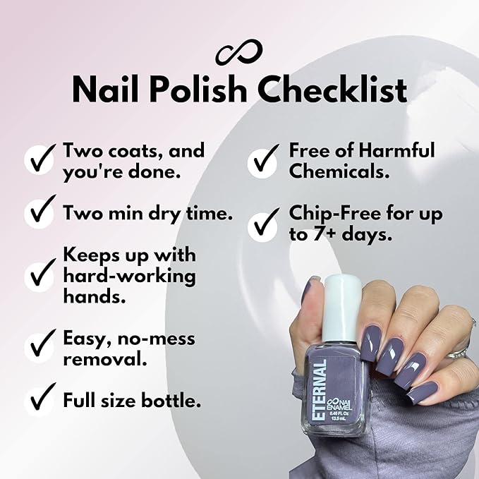 Eternal Blue Nail Polish Set for Women (DARK ELEGANT) - Brown Nail Polish Set for Girls - Pink Nail Polish Quick Dry & Long Lasting for Home DIY Manicure & Pedicure - Made in USA, 13.5mL (Set of 5)