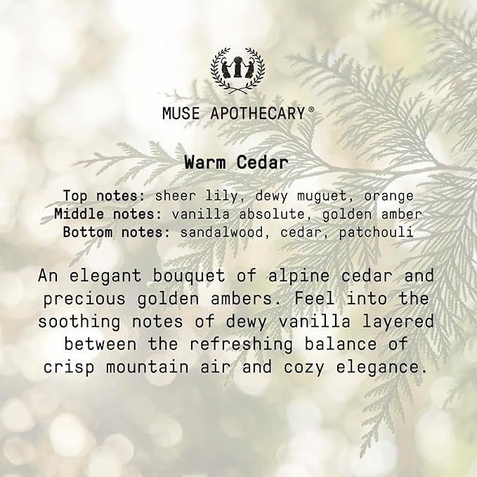 Muse Apothecary Pillow Ritual - Botanical Collection - Calming and Relaxing Pillow Mist, Linen and Fabric Spray - Infused with Natural Aromatherapy Essential Oils - 8 oz, Warm Cedar