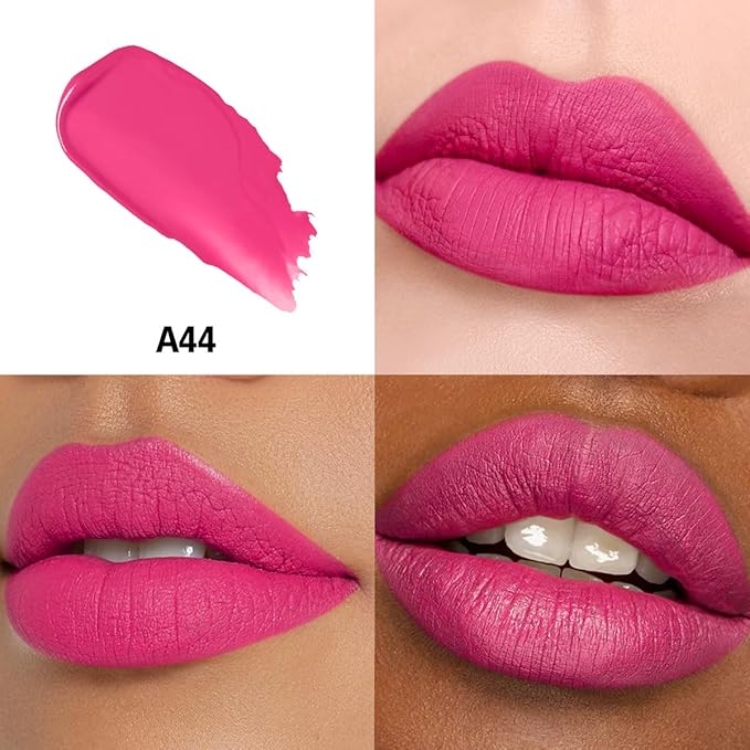 Berry Pink Red Lipstick 3Pc Long Lasting Lipsticks for Women Pigmented Smudgeproof Transferproof Vegan Cruelty Free Lip Color, A66/44/12