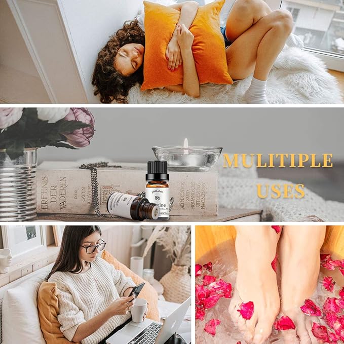 yethious Jasmine Essential Oils for Diffuser & Aromatherapy Pure Jasmine Oil for Skin Organic Jasmine Oils