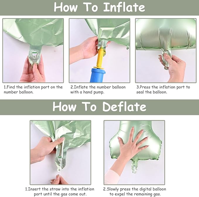 Sage Green Foil Balloon Number 7, 40'' Giant Self Inflating Number Balloons Set 0-9, Large Olive Green Number 7 Helium Balloon for Girls Boys 7th Birthday Jungle Safari Party Decorations Supplies