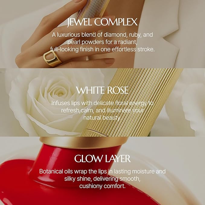 PARIS ROUGE de BIJOU Jewel Shine Lipstick – 274 ROSEA | Rosy Pink-Beige, Glossy Shine, Comfortable Hydration, Jewel Complex with Diamond • Ruby • Pearl Powders (344 CORALEA, 0.63 ounces)