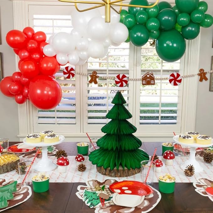 5.9FT Gingerbread Garland Christmas Decoration for Mantle, Xmas Gingerbread Man Wood Bead House Decor Indoor Fireplace