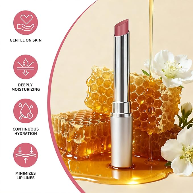 Honey Lip Tinted Lip Balm, Nourishing Hydrating Natural Color, Moisturizing Lip Care for Soft Lips for Daily Use, Enhances Lips with a Subtle Tint, Long Lasting, Lightweight (2PCS Pink, Large)