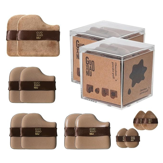 12Pcs Powder Puffs Set With 2 Cases, Makeup Powder Puff, Velour Makeup Puff, Setting Powder Puff, Reusable & Washable, Ideal For Foundation, Powder Cream, Setting, Christmas Gifts For Women
