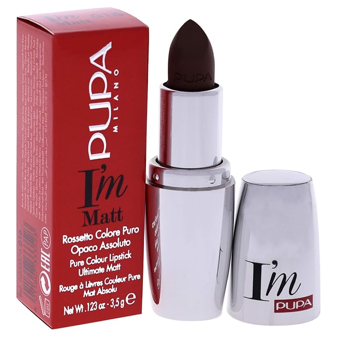 PUPA Milano I Am Matt Pure Colour Lipstick - Dresses Lips In Full, Deep Color - Matte, Velvety And Extremely Sensory Feel - Glides On Without Weighing Lips Down - 016 Mochaccino - 0.123 OZ