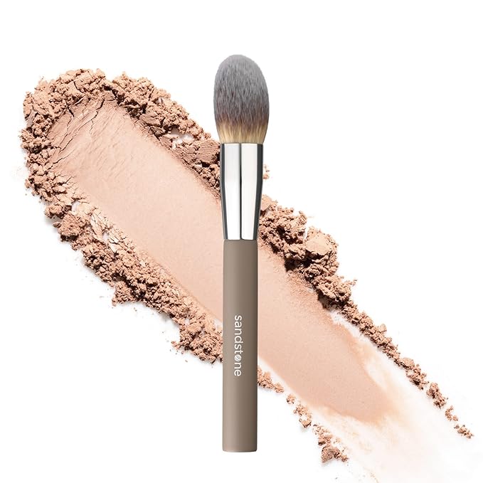 Sandstone Scandinavia oft Collection Makeup Brush - Professional Premium Powder brush for applying and blending loose and compact powder. Ultra soft bristles. Vegan brush for all skin types