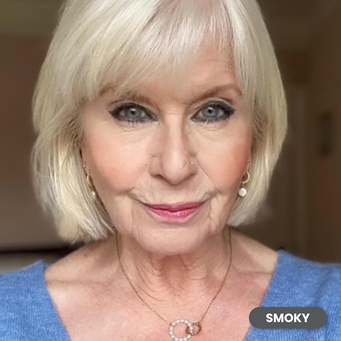 PRIME PROMETICS PrimeEyes Glide Eyeliner for Mature Women – Waterproof, Long-Stay and Mess-Proof – Gel Creme Texture, Discreet Sharpener and Effective Smudger (Smoky)