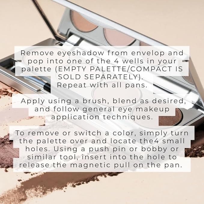 Honeybee Gardens 'Skinny Dip' Refill Pans, Pink, Beige, Nude Tones, Vegan, 4 Pack of 26mm Pans. COMPACT NOT INCLUDED