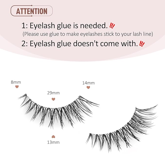 Wispy Natural False Eyelashes Flared Fluffy Fake Lashes M-9