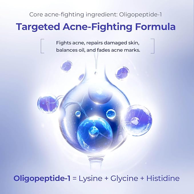 2-Step Oligopeptide Oil-Control Ampoule Mask (1.5ml+33mlx5 PCS) - Soothing & Repairing Mask for Acne-Prone Skin, Paraben-Free, Alcohol Free