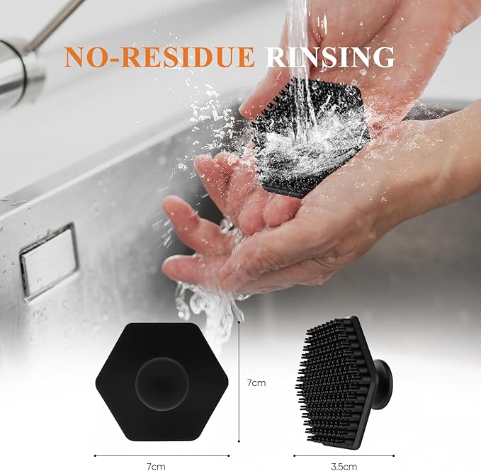 VWMYQ Silicone Face Scrubber for Men, Gentle Exfoliator Pad & Massager, Facial Cleansing Brush Silicone Face Wash Brush Removes Dead & Dry Skin (Black)