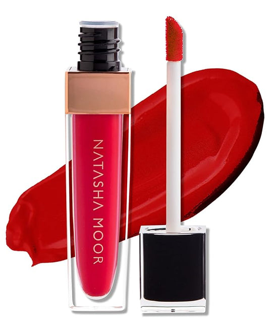 NATASHA MOOR: Molten Matte Liquid Lipstick - Long-Lasting, Hydrating, Matte Finish with Moisturizing Vitamin E - Waterproof, Kiss-Proof, Cruelty-Free - 12-Hour Stay Power - STORM