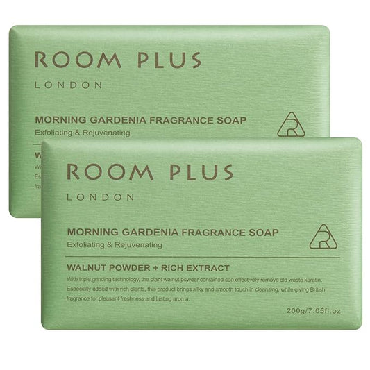 YESUN Fragrance Bar Soap, Big Brick of Bath Soap,Made with Organic Oils, 3-pack,1.3lb,Natural Soap Bar,Moisturizing clean, Floral Scent,Walnut Powder Exfoliates ROOMPLUS (Gardenia)