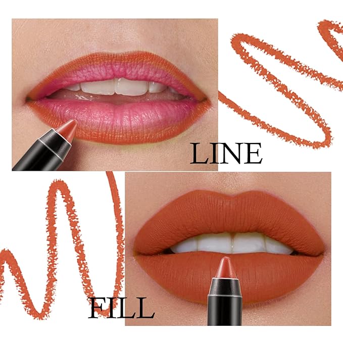 Boobeen Velvety Creamy Matte Lip Liner - Full Coverage High Pigment Waterproof Long Lasting Lipstick for Women, Matte Lip Color with Smooth Finish