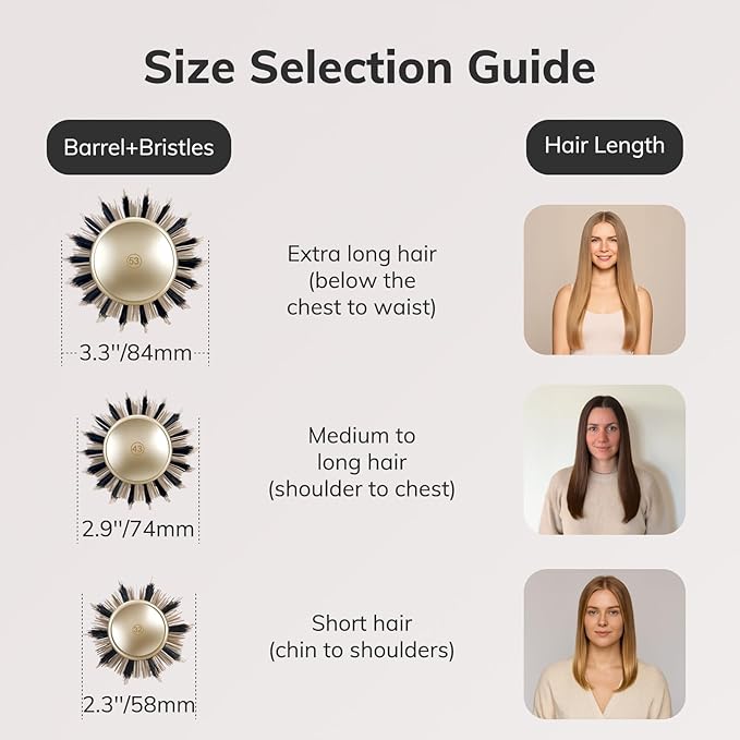 Sndyi Large Round Brush for Blow Out, 2.1 Inch Nano Thermal Ceramic Ionic Round Hair Brush with Boar Bristles, Boost Shine and Volume, Quick Blow Drying and Styling, Best for Long Thick Hair