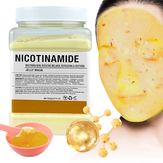 Jelly Mask for Facials Professional, Hydrating & Moisturizing Peel-Off Natural Gel Face Mask SkinCare, Professional Spa Use Jelly Face Masks, Deep Hydration & Glow 23 Fl Oz (Nicotinamide)