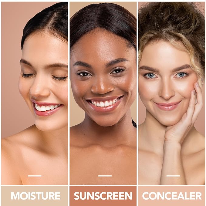 Foundation 4 in 1-Light Spectrum,4 in 1 Foundation Liquid, Protecting from Sun with SPF50 for Gym, Sports, Dancing Concealer Cosmetic Lightweight,Longwearing & Waterproof for Makeup (2 Pack)