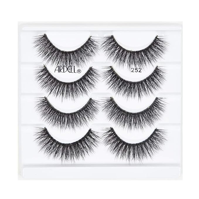 Ardell Lashes Natural Look Mega Volume, 252 - Full Volume, Long-Lasting Fake Lashes for Flawless Look, 4 Pairs