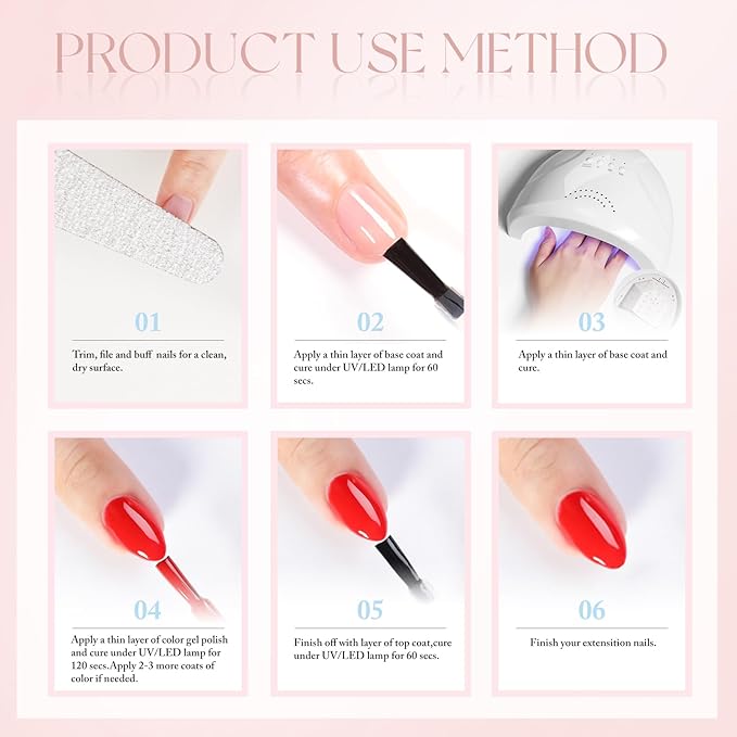 Double Rhythm 15ML Gel Nail Polish Pure Sheer Same Color Same Bottle Soak Off Gel Polish Art Manicure Salon DIY at Home for Women (Pink-A1116)