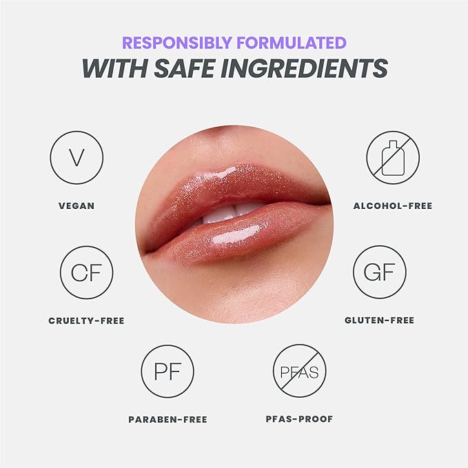 Wonderskin Lip Gloss Blading Top Gloss, Gold Glitter Lip Gloss, Hydrating and High Shine Finish Lip Makeup (Gold Glitter)