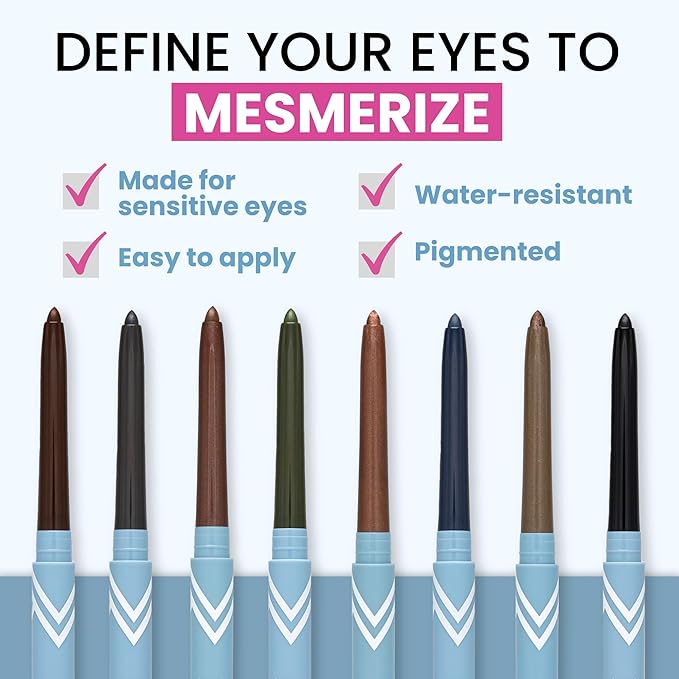 PRIME PROMETICS PrimeEyes Glide Eyeliner for Mature Women – Waterproof, Long-Stay and Mess-Proof – Gel Creme Texture, Discreet Sharpener and Effective Smudger (Golden Metallic)