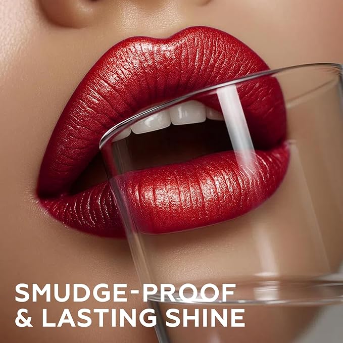 FOCALLURE Metallic Liquid Lipstick,Non Stick Cup Lip Gloss,High Impact Lip Color with Transfer-proof Wear,Long Lasting & Waterproof Lipstick Makeup for Women,PK03 Candy Castle